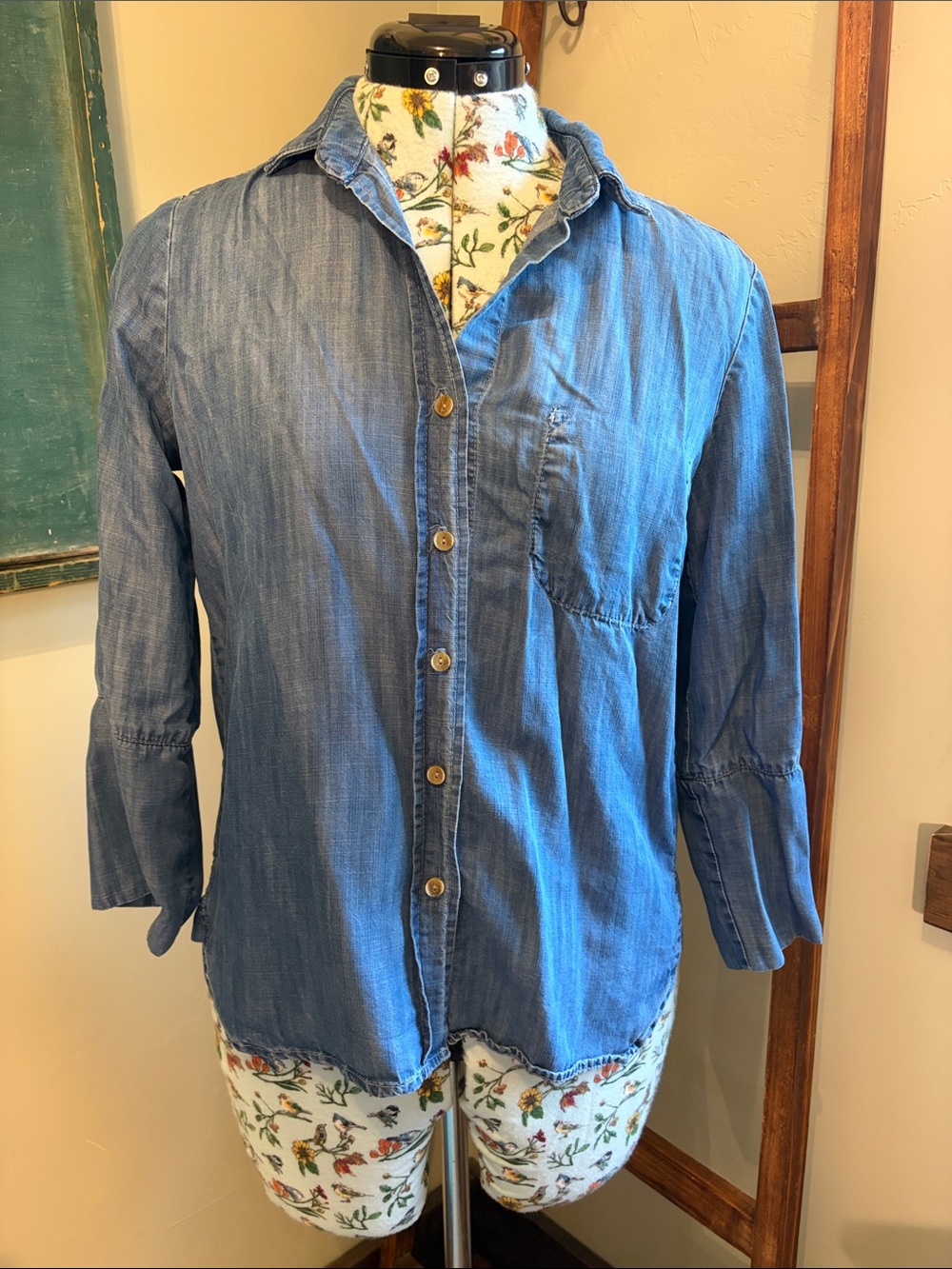 Bella Dahl Indigo Blue Button-Down Shirt